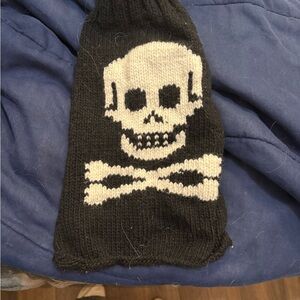 Black Skull Knit Dog Sweater - Classic Punk Pet Pullover